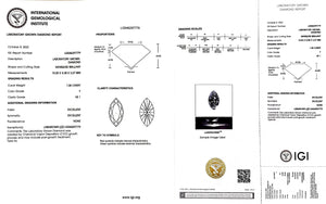 Doveggs 1.06ct Marquise F color VS1 Clarity Excellent cut lab diamond stone(certified)