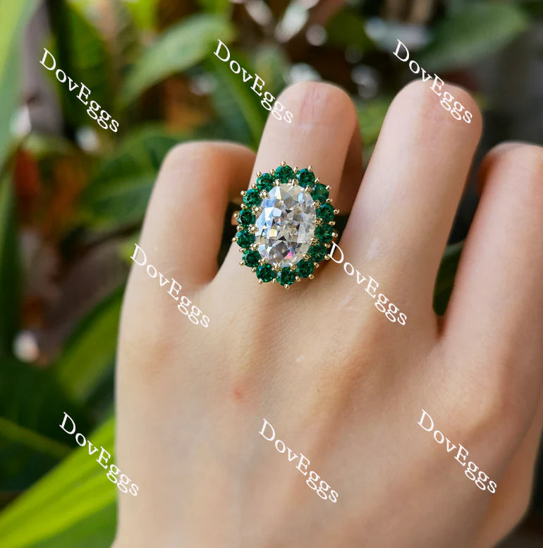 Doveggs floral halo engagement ring only semi-mount only(Exclusively to DovEggs Stones)