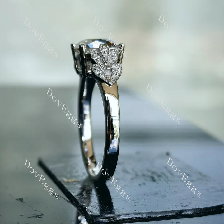 DoveEggs art deco engagement ring only semi-mount only(Exclusively to DovEggs Stones)