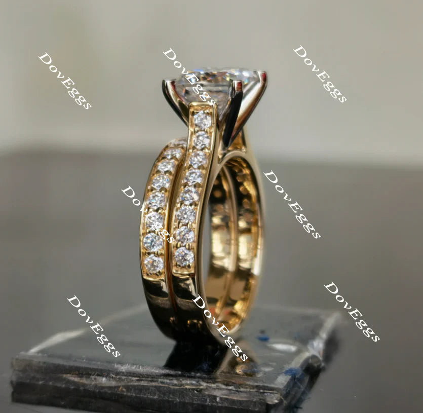 Doveggs half eternity pave engagement ring only semi-mount only(Exclusively to DovEggs Stones)