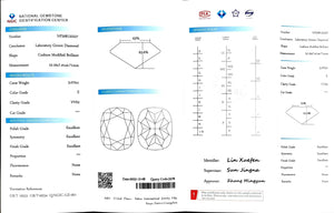 Doveggs 3.07ct cushion E color VVS2 Clarity Excellent cut lab diamond stone(certified)