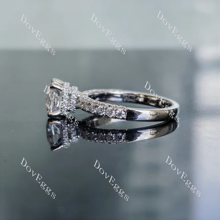 DovEggs half eternity pave engagement ring only semi-mount only(Exclusively to DovEggs Stones)