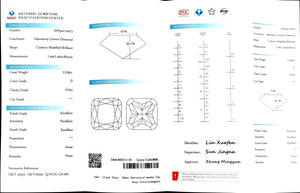 Doveggs 2.526ct cushion D color VVS2 Clarity Excellent cut lab diamond stone(certified)