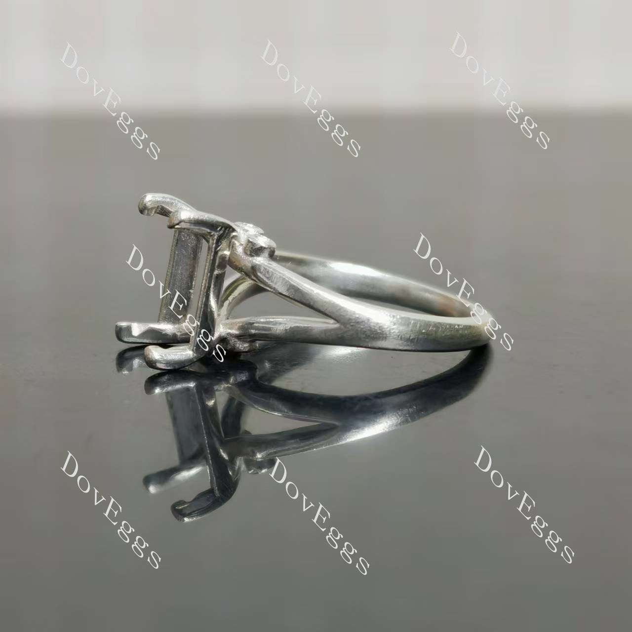 Doveggs split shanks engagement ring semi-mount only(Exclusively to DovEggs Stones)