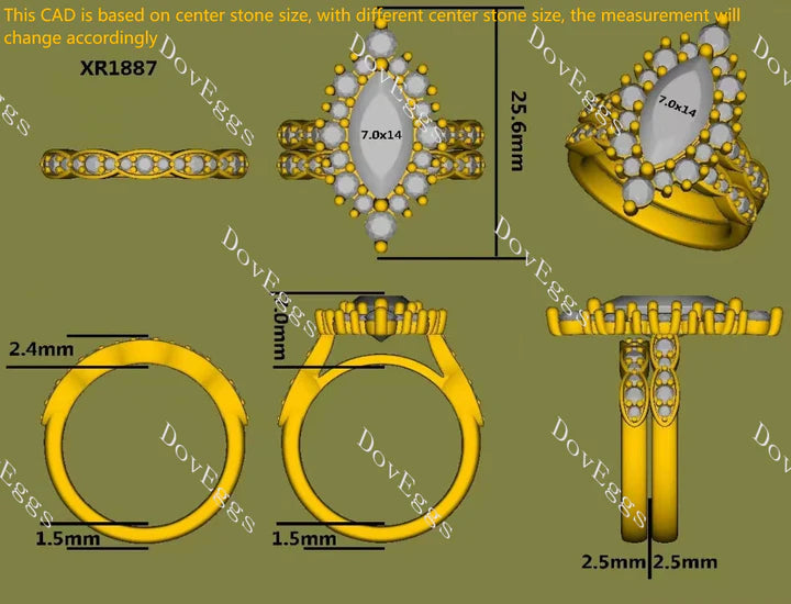 IAIAK halo engagement ring only semi-mount only(Exclusively to DovEggs Stones)