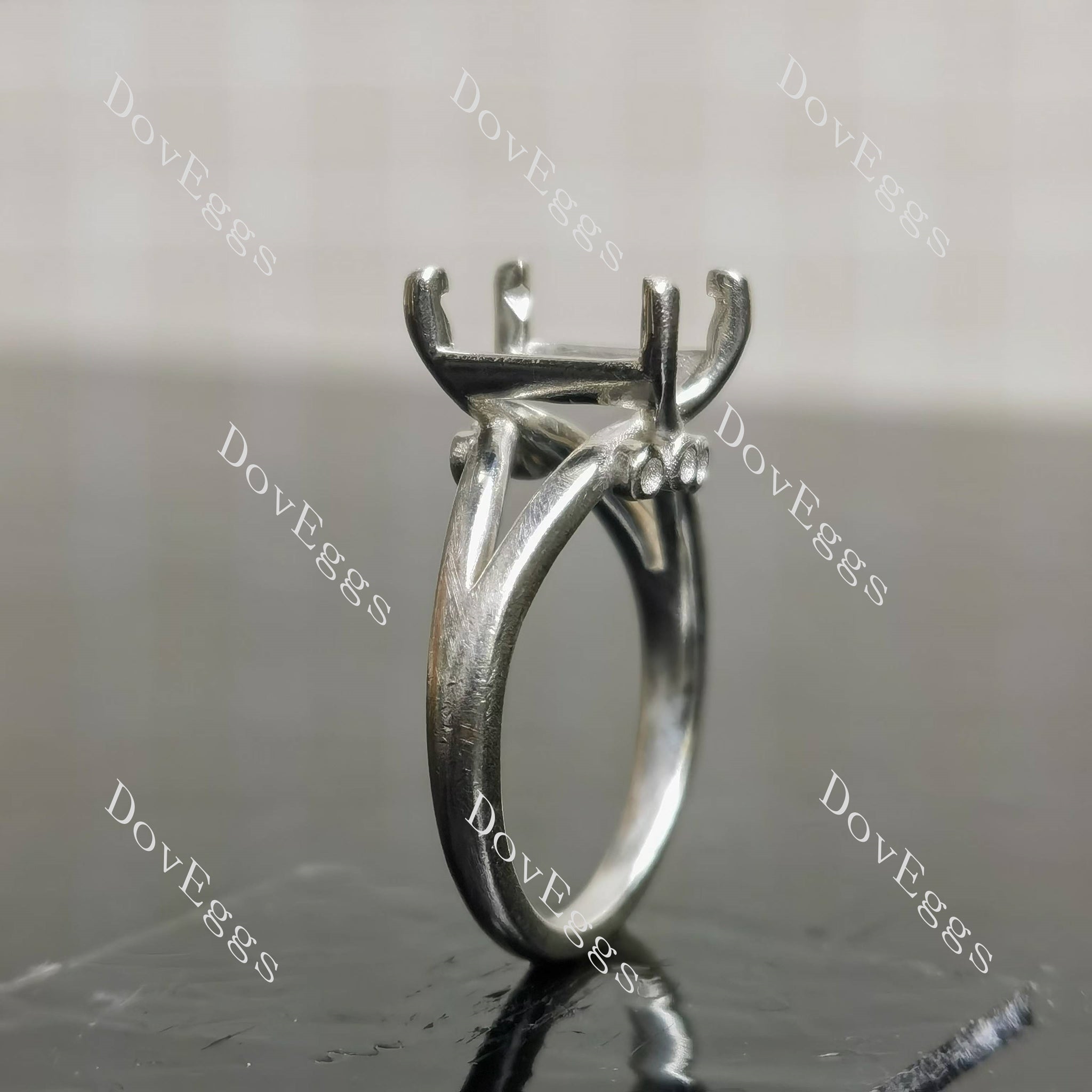 Doveggs split shanks engagement ring semi-mount only(Exclusively to DovEggs Stones)