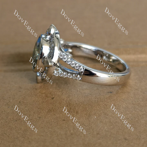 Doveggs oval halo engagement ring semi-mount only(Exclusively to DovEggs Stones)