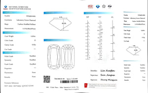 Doveggs 2.522ct Modified elongated cushion D color VVS2 Clarity Excellent cut lab diamond stone(certified)