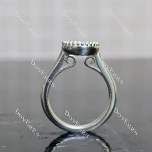 Doveggs vintage bezel solitaire engagement ring only semi-mount only(Exclusively to DovEggs Stones)