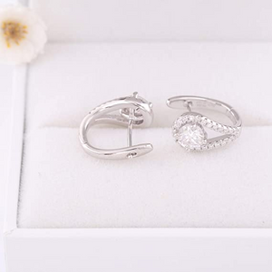 Doveggs 1ct round moissanite hoop earrings for women