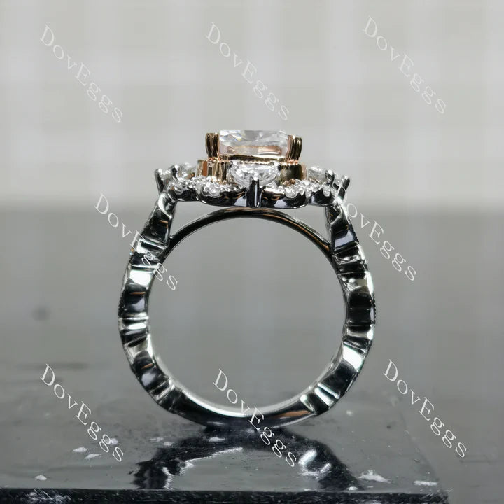 Doveggs floral bezel engagement ring semi-mount only(Exclusively to DovEggs Stones)