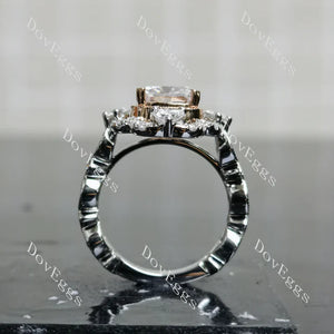 Doveggs floral bezel engagement ring semi-mount only(Exclusively to DovEggs Stones)