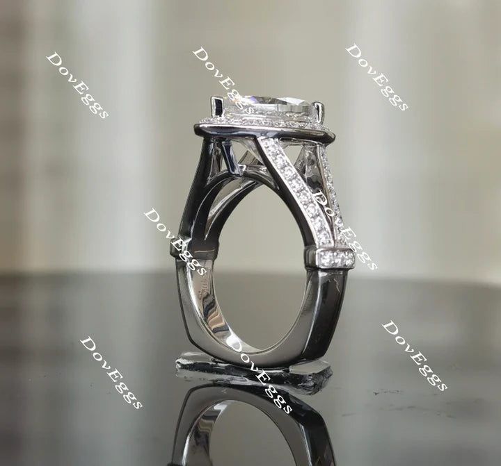 DovEggs pave halo engagement ring semi-mount only(Exclusively to DovEggs Stones)