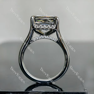 Doveggs criss cut split shank hidden halo stardust grey moissanite engagement ring