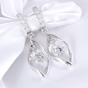 DovEggs 1ct round moissanite hoop earrings for women