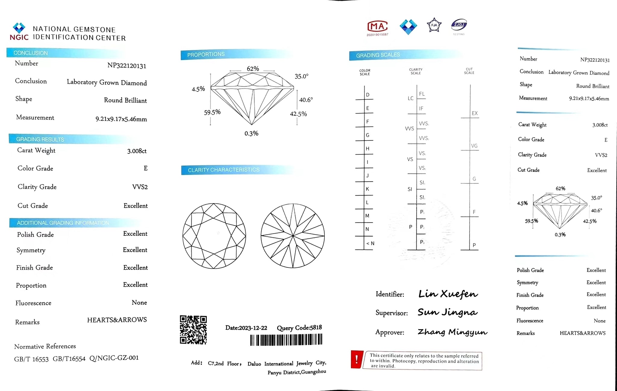 Doveggs 3.008ct round E color VVS2 Clarity Excellent cut lab diamond stone(certified)