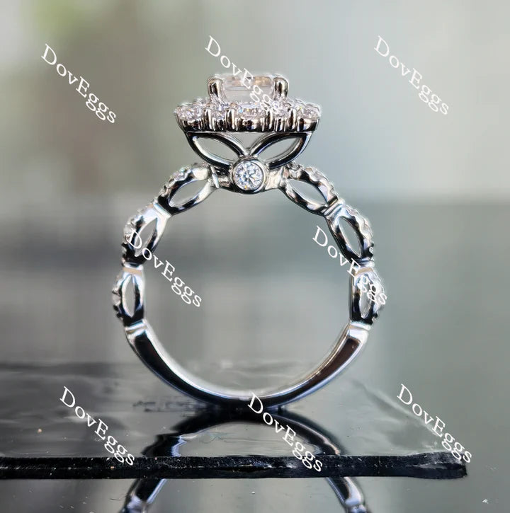 DovEggs pave halo engagement ring semi-mount only(Exclusively to DovEggs Stones)