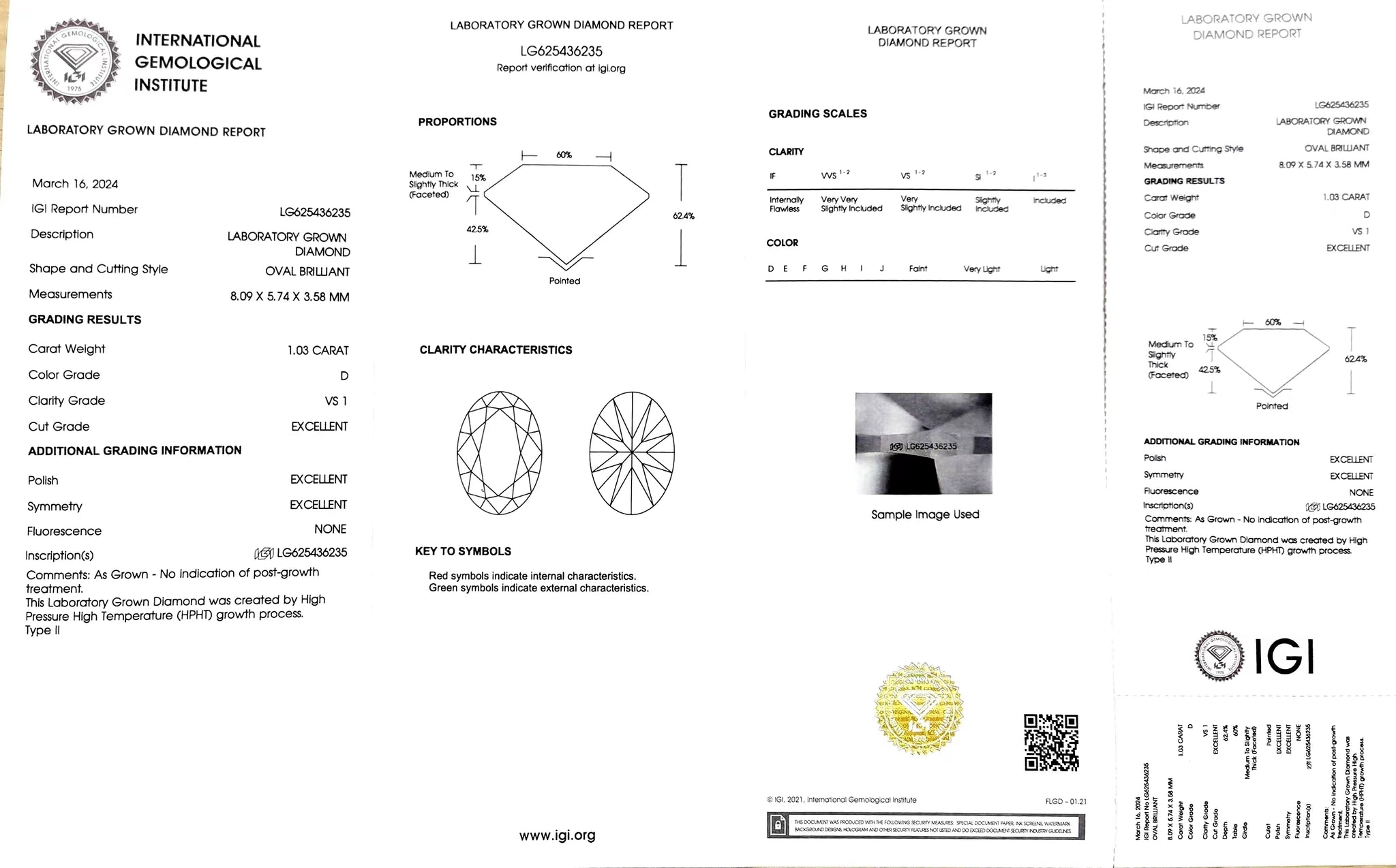 Doveggs 1.03 ct oval D color VS1 Clarity Excellent cut lab diamond stone(certified)