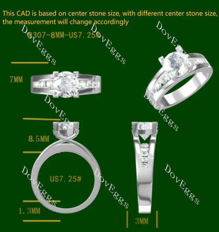 Doveggs pave engagement ring semi-mount only(Exclusively to DovEggs Stones)