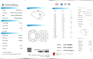 Doveggs 2.117ct cushion E color VVS1 Clarity Excellent cut lab diamond stone(certified)