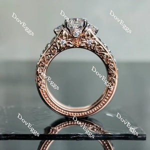 Mi amore eterno Julieann hard engraved vintage engagement ring only semi-mount only(Exclusively to DovEggs Stones)