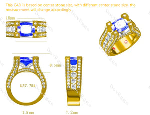 Doveggs half eternity channel set pave engagement ring semi-mount only(Exclusively to DovEggs Stones)