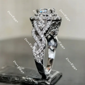 DovEggs halo engagement ring only semi-mount only(Exclusively to DovEggs Stones)