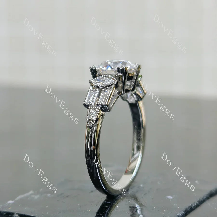 DovEggs vintage delicate side stones engagement ring semi-mount only(Exclusively to DovEggs Stones)