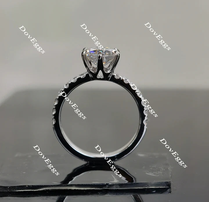 DovEggs half eternity pave engagement ring only semi-mount only(Exclusively to DovEggs Stones）