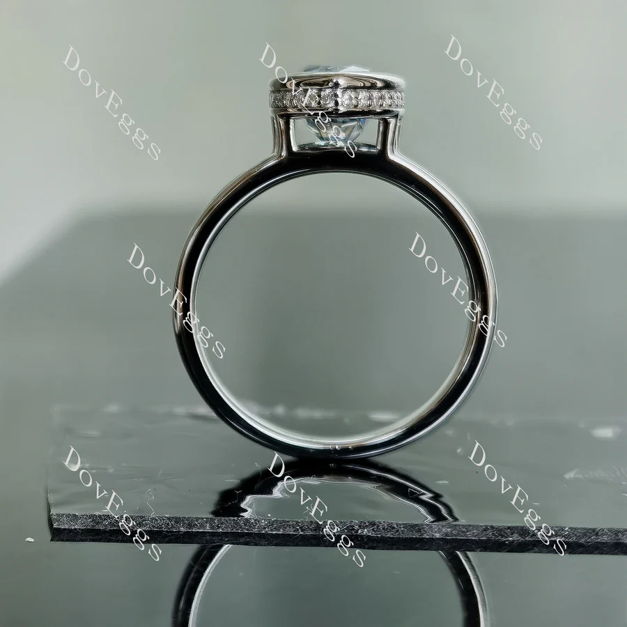 Doveggs pear bezel setting split shank engagement ring semi-mount only(Exclusively to DovEggs stones)