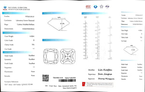 Doveggs 4.235ct cushion D color VS1 Clarity Excellent cut lab diamond stone(certified)