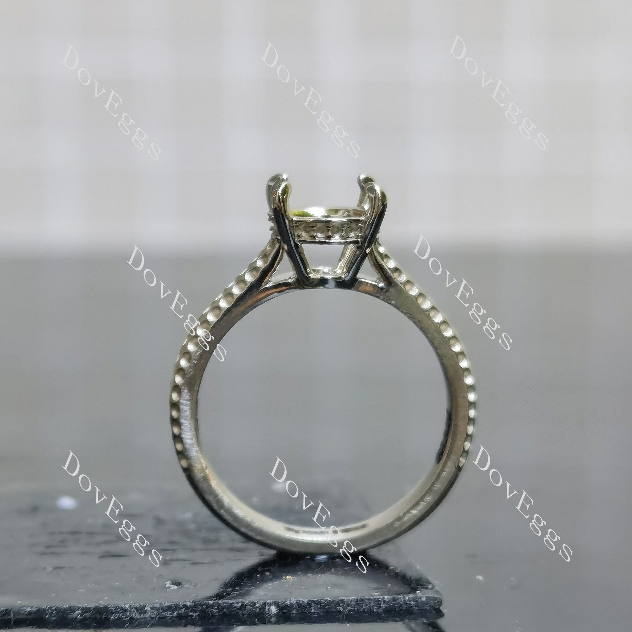 Doveggs pave engagement ring only semi-mount only(Exclusively to DovEggs Stones)