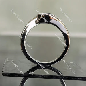 Ocean Wave round solitaire engagement ring only semi-mount only(Exclusively to DovEggs Stones)