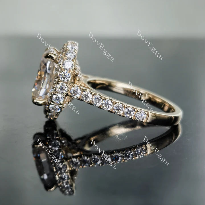 DovEggs pave halo engagement ring semi-mount only(Exclusively to DovEggs Stones)