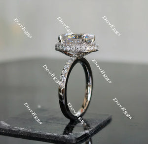 DovEggs halo engagement ring only semi-mount only(Exclusively to DovEggs Stones)