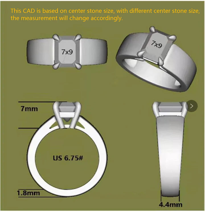 Doveggs wide band engagement ring only semi-mount only(Exclusively to DovEggs Stones)