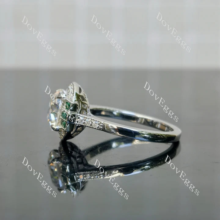 Doveggs halo atr deco engagement ring semi-mount only(Exclusively to DovEggs Stones)