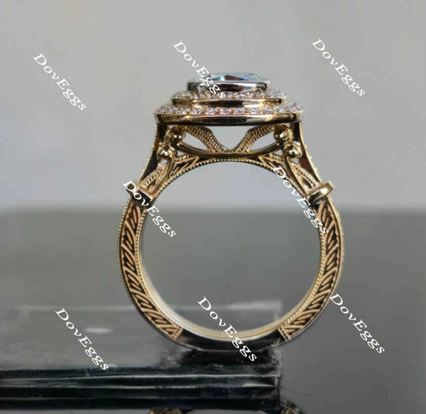 Perdurabo double halo engagement ring only semi-mount only(Exclusively to DovEggs Stones)