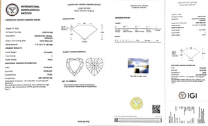 Doveggs 1.60ct heart F color VVS2 Clarity Excellent cut lab diamond stone(certified)
