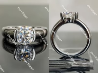 Doveggs solitaire half bezel engagement ring semi-mount only(Exclusively to DovEggs stones)