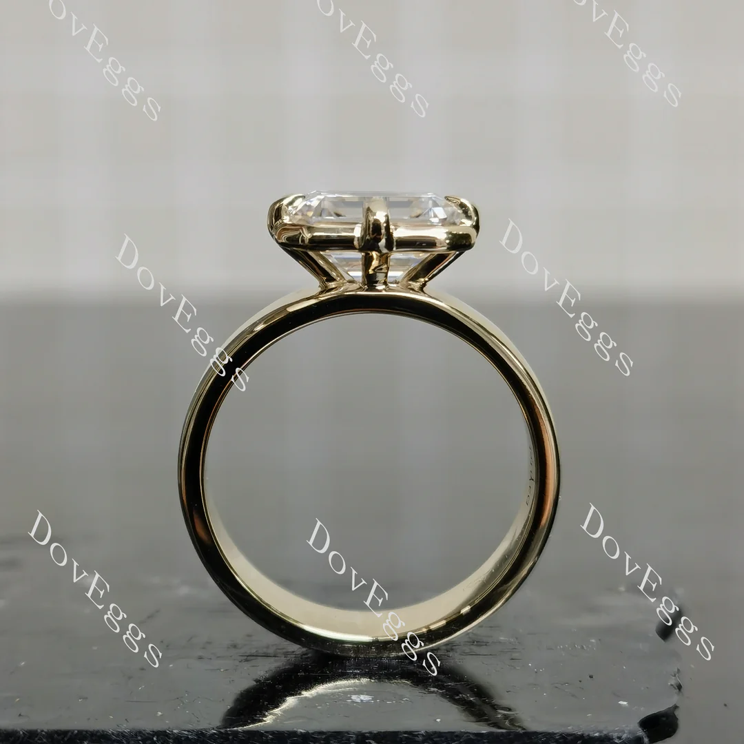 Doveggs bezel solitaire engagement ring semi-mount only(Exclusively to DovEggs Stones)