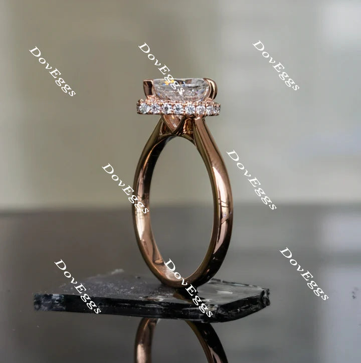 DovEggs pave halo engagement ring semi-mount only(Exclusively to DovEggs Stones)