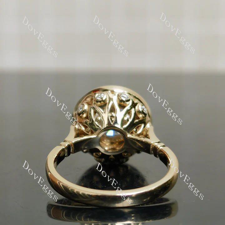 Doveggs halo vintage delicate engagement ring semi-mount only(Exclusively to DovEggs Stones)