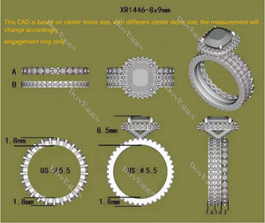 DovEggs halo full eternity pave engagement ring semi-mount only(Exclusively to DovEggs Stones)