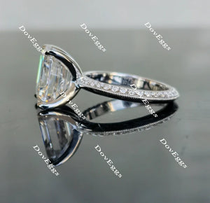 Blade eternity pave engagement ring semi-mount only(Exclusively to DovEggs Stones)