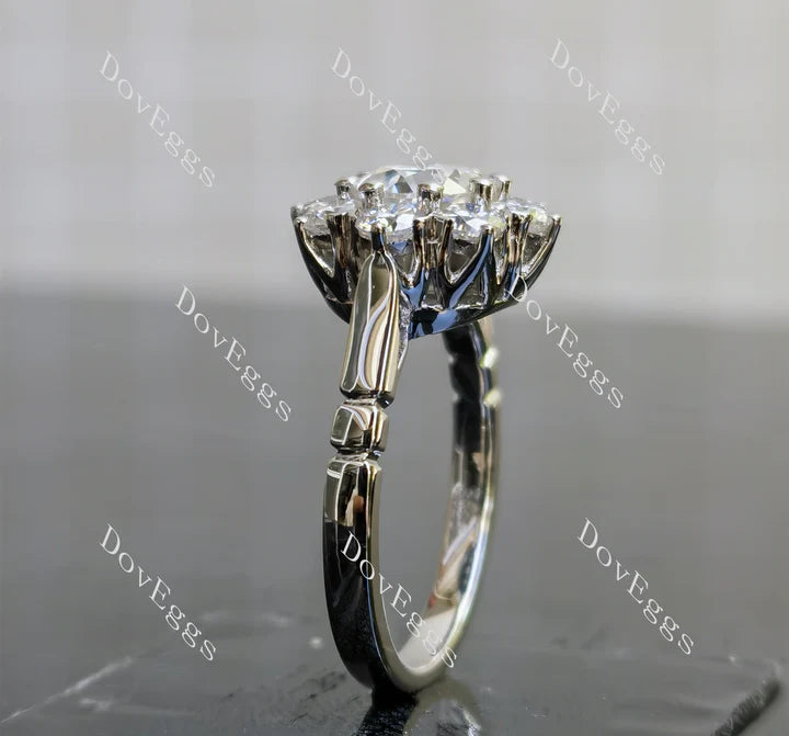 Doveggs halo engagement ring semi-mount only(Exclusively to DovEggs Stones)