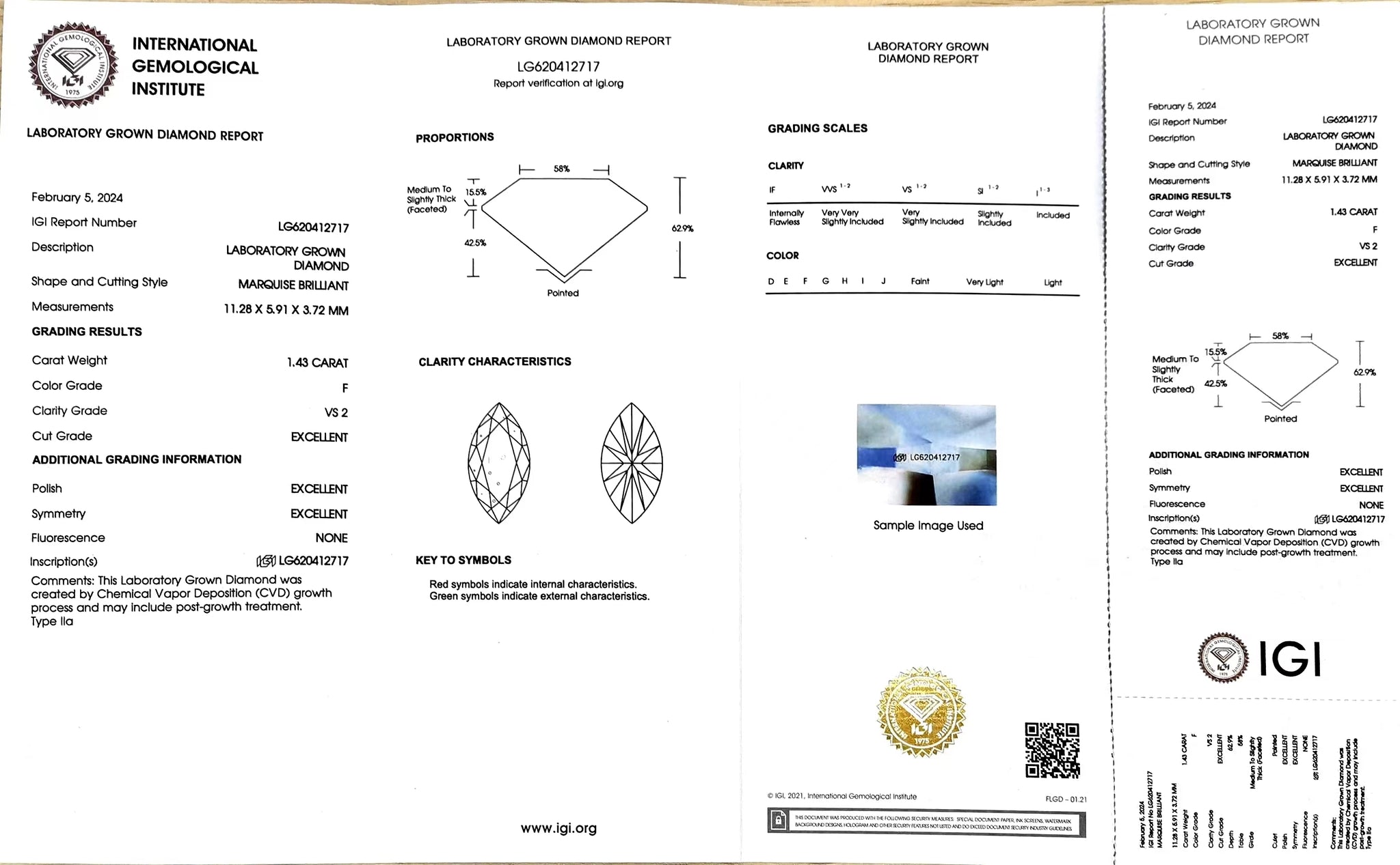 Doveggs 1.43ct Marquise F color VS2 Clarity Excellent cut lab diamond stone(certified)