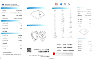 Doveggs 3.042ct pear D color VVS2 Clarity Excellent cut lab diamond stone(certified)
