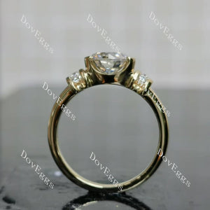 Doveggs round bezel vintage moissanite engagement ring