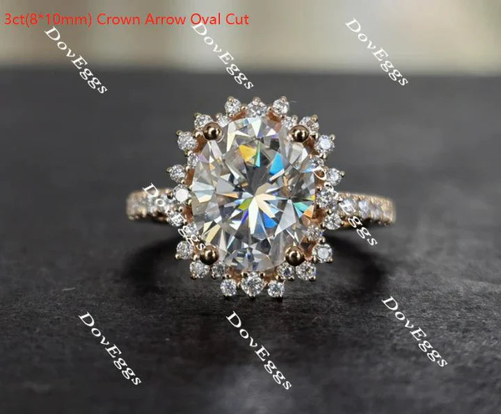 DovEggs flower shape half eternity pave engagement ring only semi-mount only(Exclusively to DovEggs Stones)